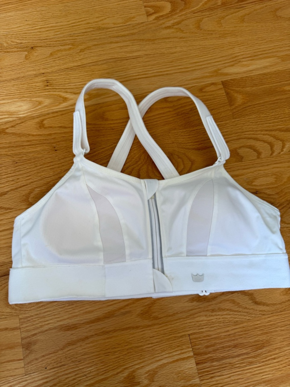 SHEFIT White Front-Zip Adjustable High-Support Sports Bra